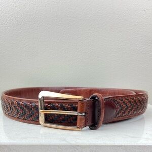 VINTAGE BRIGHTON MEN’S WOVEN LEATHER BELT 38
